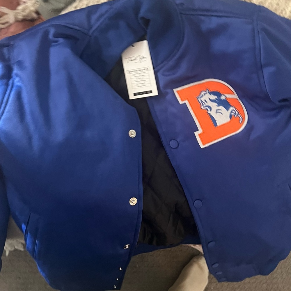 Broncos bomber jacket blue never worn